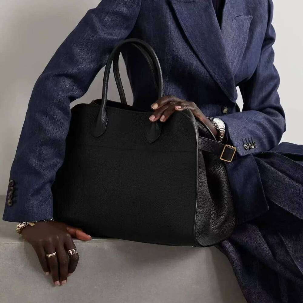 Margaux Series Faux Leather Tote Bag Celebrity Endorsed Matte Finish Vintage Style Large Fashionable Handbag Soft Internal Struc