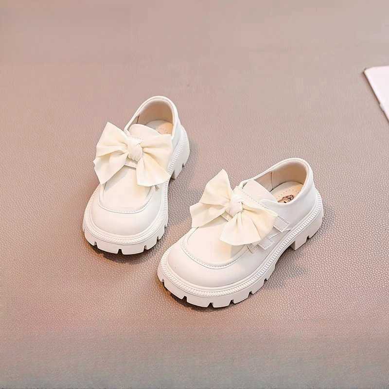 Girls Leather Shoes 2024 Spring and Autumn New Soft Sole Black Performance Shoes Little Girls British Style Fashion Princess Shoes W251017