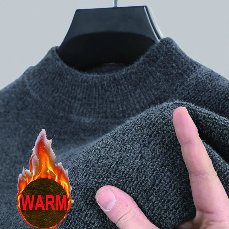 Mens 100 pure Mink Cashmere Sweater ONeck Pullovers Knit Large Size Mink Sweater Winter Male Tops Long Sleeve Jumpers 4XL 251017