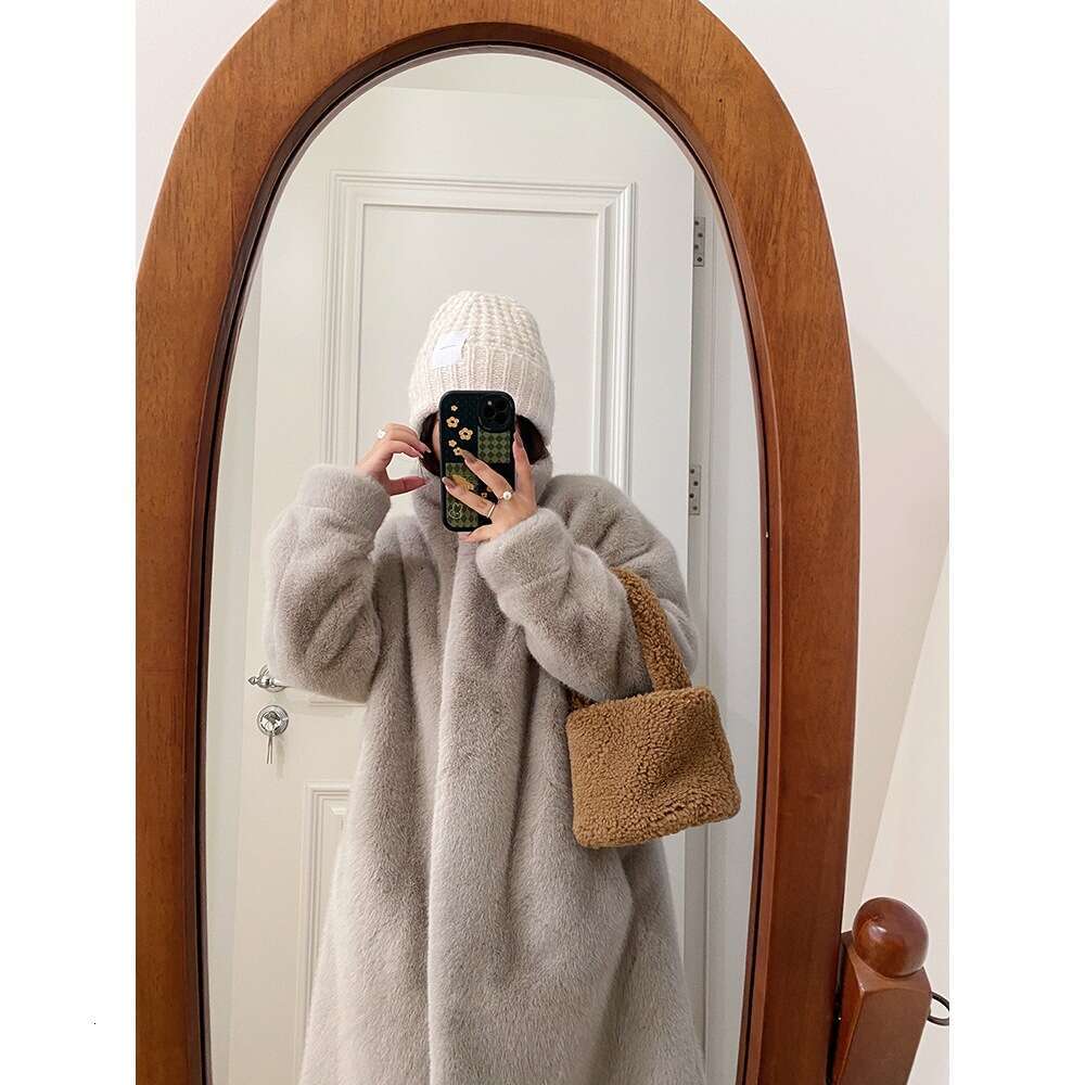 Melard European With Integrated Stand Collar, Long Mink Eco-Friendly Fur, Women's Winter Fur Coat