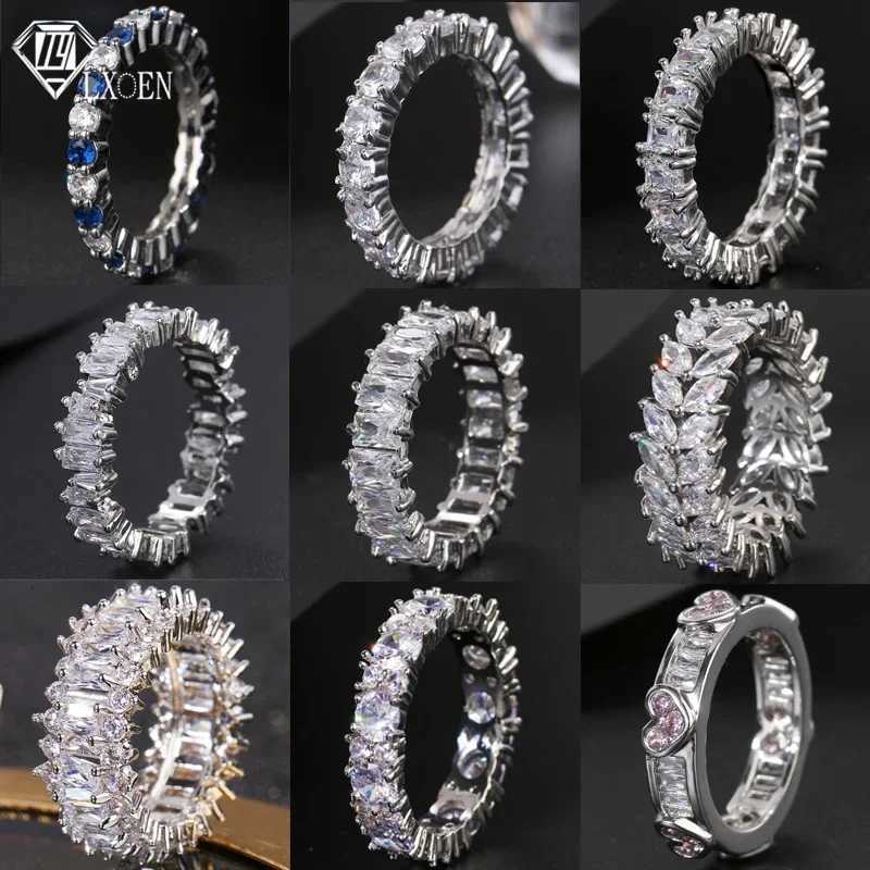 Fashion Luxury Multicolor Charm Zircon Wedding Rings for Women Round Square Stone Party Ring Jewelry Bague FemmeW251017