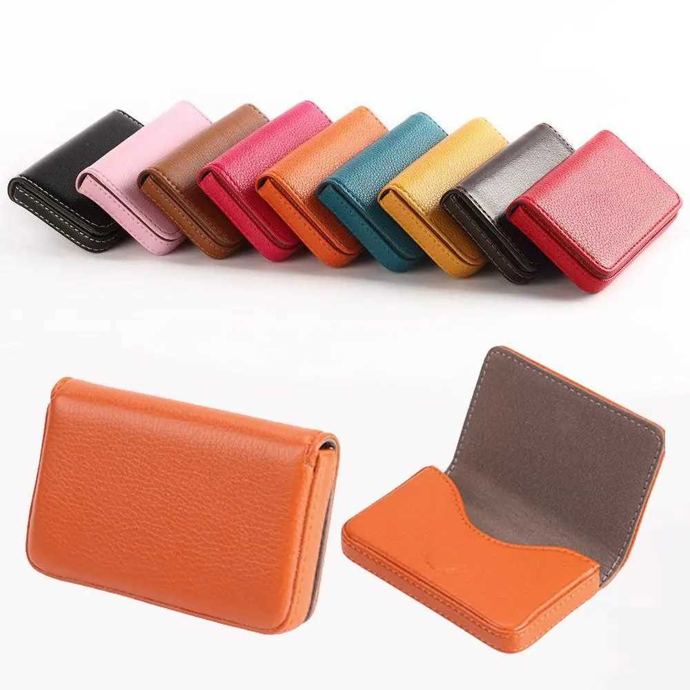 Women Men Business Card Holder PU Leather Wallet PU Leather Businessman Style Credit Card Holder Coin PurseW251017