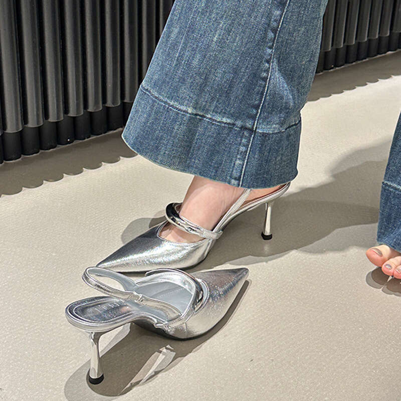 2025 New Women's Designer Shoe - Pointed Mary Jane High Heels, Elegant Shallow Mouth Closed-Toe Sandals Ideal for Skirt Outfits