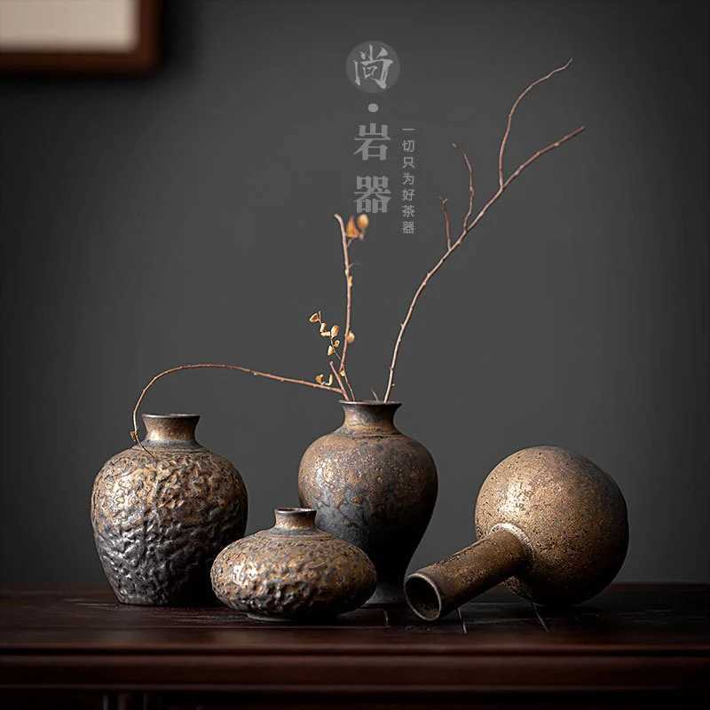 Creative Ceramic Dry Flower Vase Flower Arrangement Living Room Coarse Pottery Table Decoration Vases for Flowers C251017