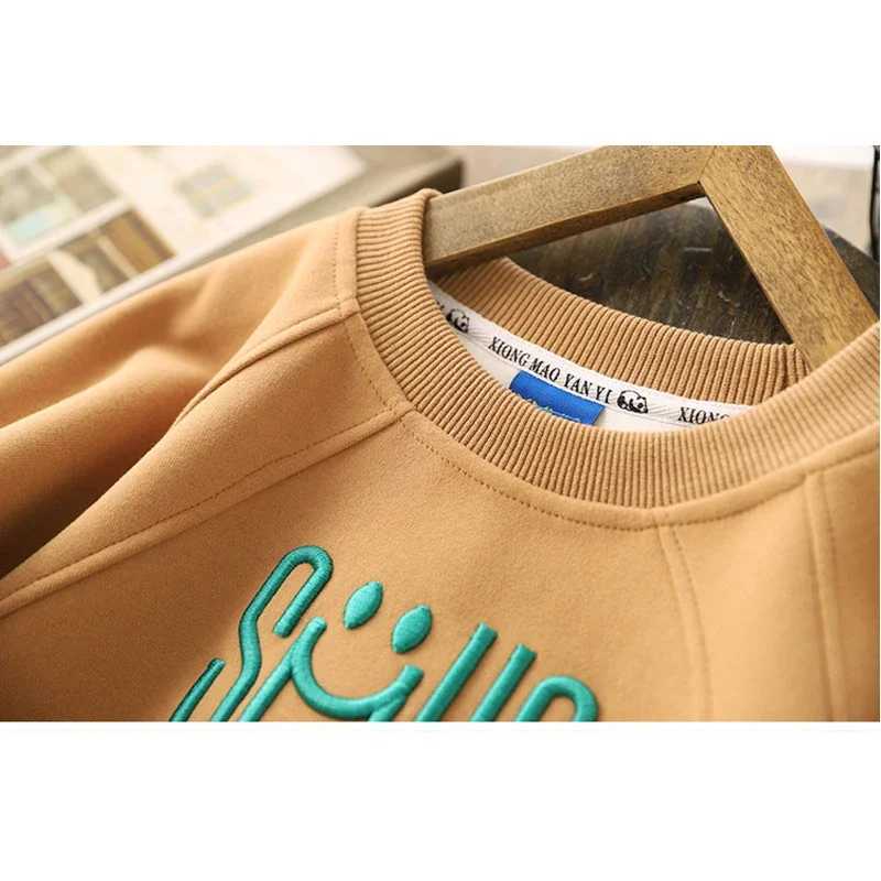 412 Years Teen Boys Shrit Spring Autumn Solid Letter Sweatshirt For Kids Handsome Children Sports Casual Pullove C251017