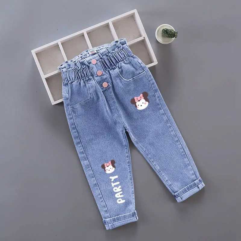 2023 new Girls Jeans printing Cartoon elastic forceGirl Jeans Spring Autumn Jeans Kid Casual Style Children Clothing 27YT251017