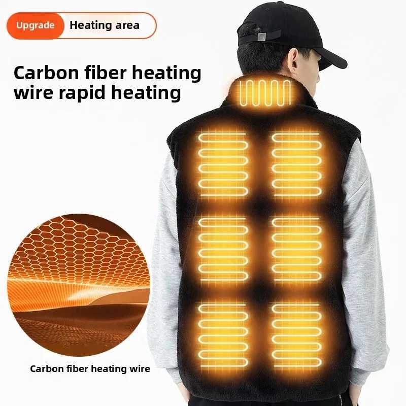 Smart Heating Jacket Coral Fleece Men Women Outdoor Sports Coat Fleece Lined Open Cardigan Cold Resistant Outdoor Coat H251017