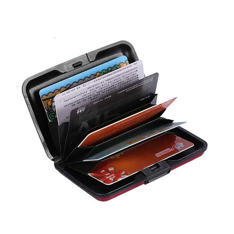 1Pc Men Aluminum Bank Card Holder Blocking Hard Case Wallet Solid Credit Card AntiRFID Scanning Protect Card HolderW251017