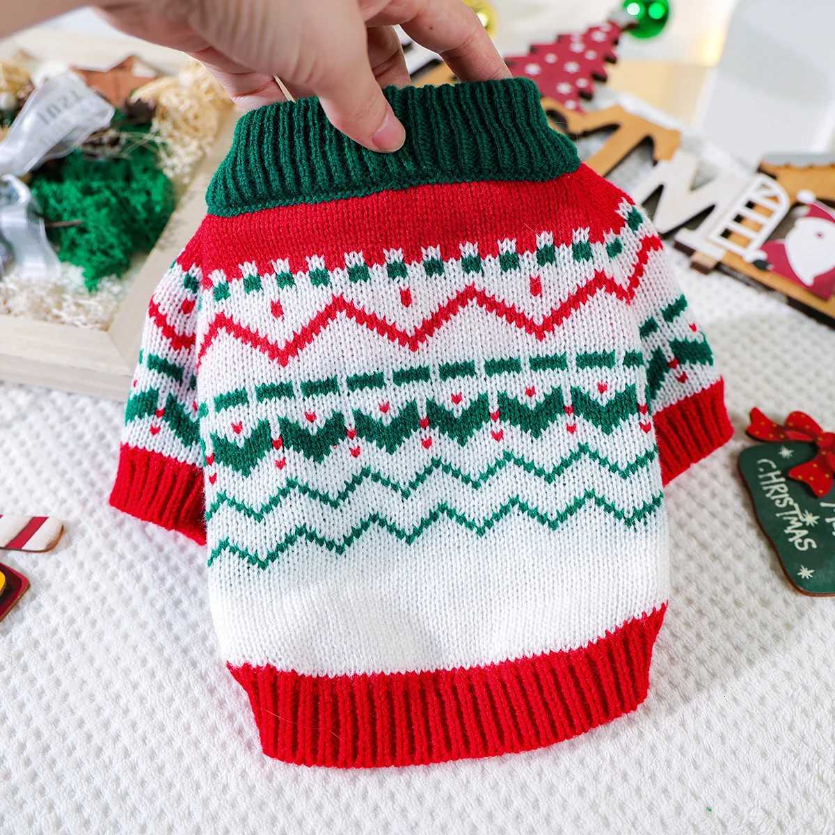 Christmas Fireworks Sweater Pet Dog Cat Clothes Autumn and Winter Warm Knitted Sweater Pullover Elastic Christmas WindW251017