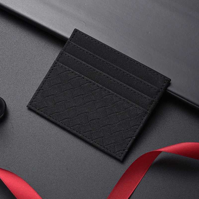 2025 new light and thin card bag mini ultrathin onepiece mens and womens small woven soft leather card holderW251017