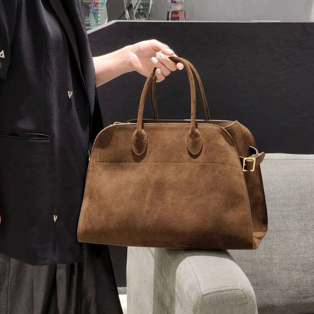 High Quality Autumn Winter New Matte Suede Tote Large Capacity Commuter Casual Portable Shoulder Genuine Leather Women s Bag