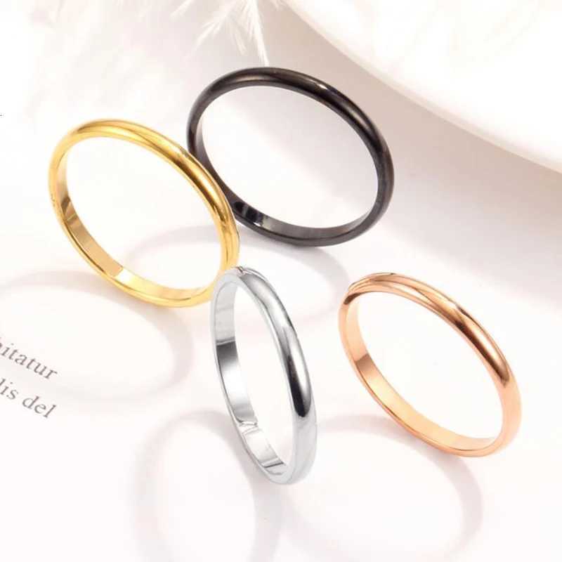 Small Stainless Steel Rings for Women Black Rose Gold Silver Color Tail Ring Fashion Jewelry WholesaleW251017