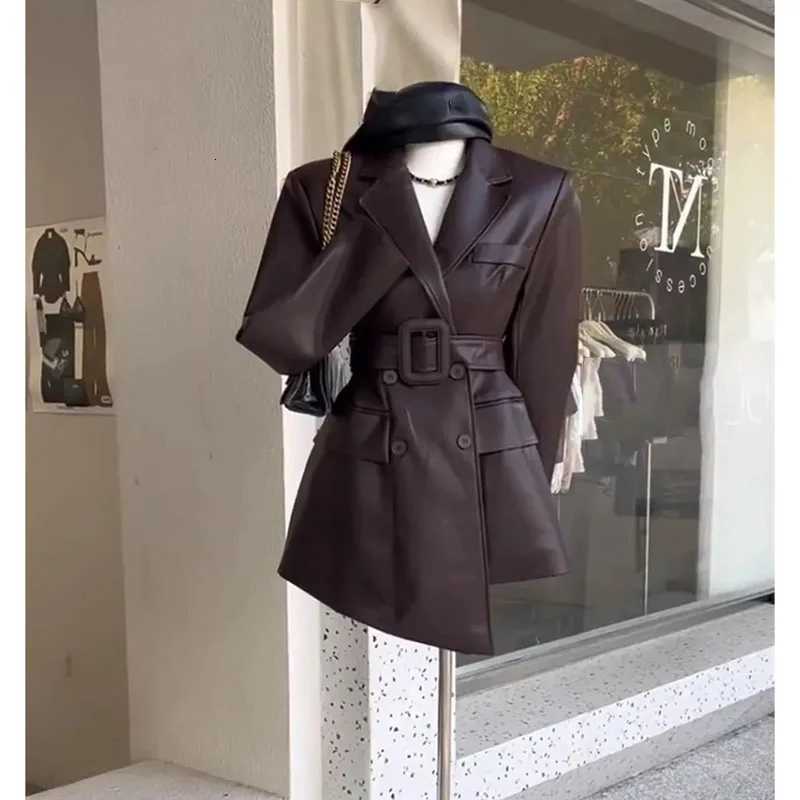 Ladies Fashion Leather Femme Leisure Leather Jacket Spring Autumn Women Faux Leather Coat T251017