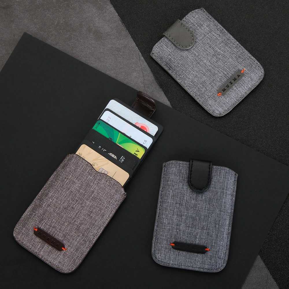 New Anti Rfid Blocking 5 Pull Credit Card Holder Cell Phone Wallet Reader Lock Bank Card Holder Id Card Wallet PU leatherW251017