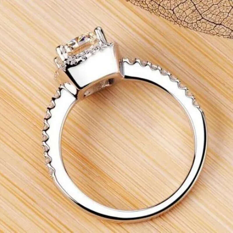 Three Color Hot Sell Jewelry Sterling Sier Cushion Shape White Topaz Women Wedding CZ Dia Classical Geones Ring Gift