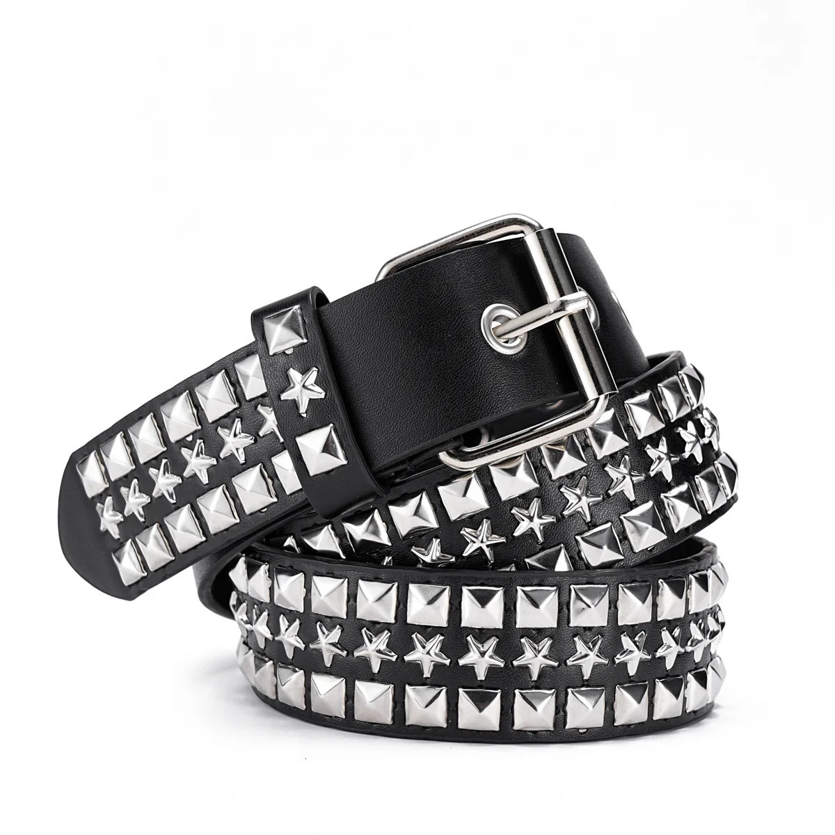 High Quality Y2K Rivet Belt MenWomens Studded Fashion Versatile Belts Punk Rock With Pin Buckle Drop Decoration Black 251010