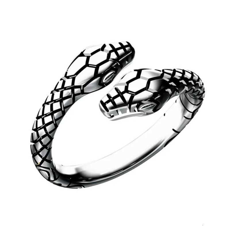 Foxanry Silver Color Rings Creative Terndy Twoheaded Snake Animal Charm Women Girl Birthday Party Jewelry Gift Z251017