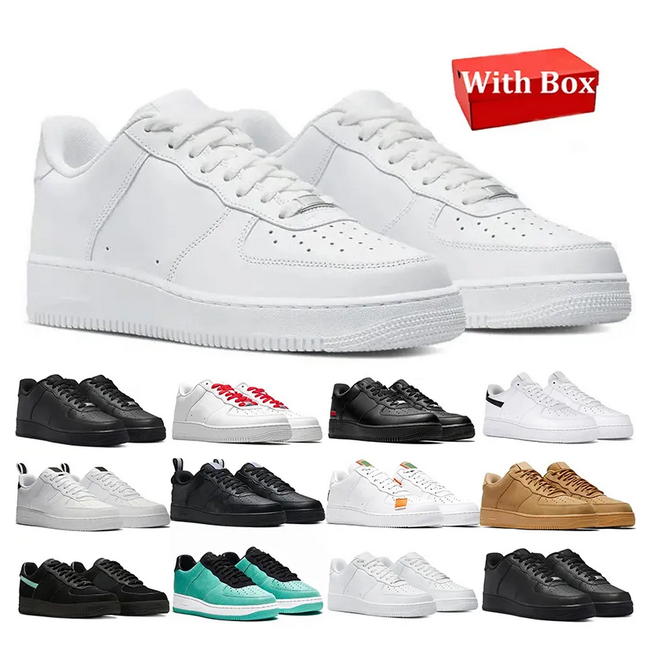 Free shipping with box one men women designer running Shoes 1 Triple white black Green sneakers outdoor mens trainer size 36-45
