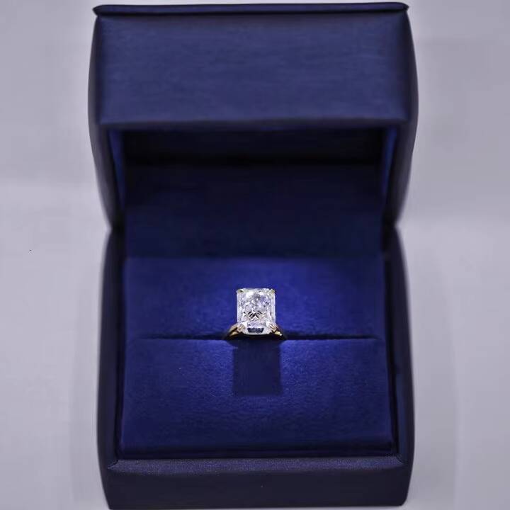 14K 18K Solid Gold Women Radiant Cut VVS Engagement Solid White Yellow Gold Diamond Jewelry Wedding Lab Grown Diamond Rings