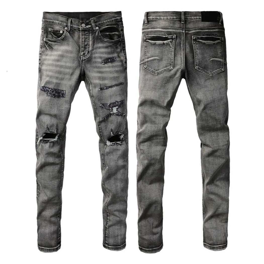 Streetwear Distressed Mens Jeans Vintage Low Rise Stretch Skinny Button Fly Ripped Hold Fashion 1s Pants Y251105