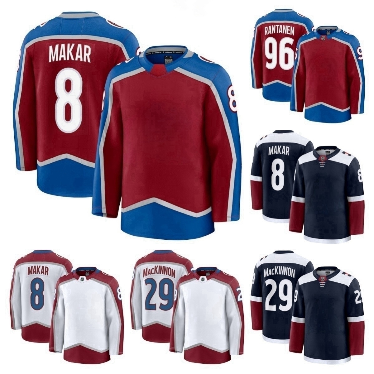 Avalanche Jersey Hockey Nathan MacKinnon Martin Necas Cale Makar Valeri Nichushkin Ross Colton Samuel Girard Ilya Solovyov Joel Kiviranta Parker Kelly Devon Toews