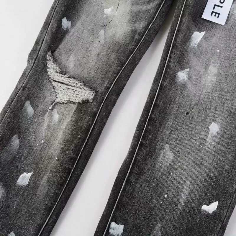 Retro Blue Hole Punk Style Slim Fit Elastic Printed Mens Jeans Casual High Street Fashion Chinese Production Male Denim Pants1 Y251105