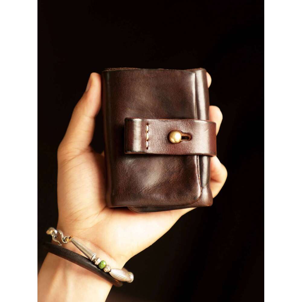 Designer Bags Simple Casual Vintage Handmade Heavy Cow Men's Short Wallet Genuine Leather Women's ID Coin Purse Hot Selling