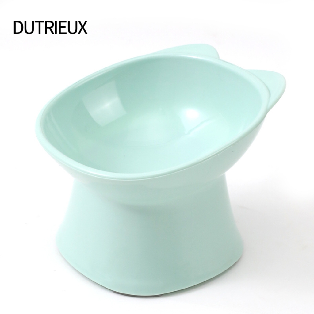 K3236 Elevated neck-protecting pet bowl with anti-tip bevel design. Large capacity cat and dog food bowl for cervical vertebrae protection.