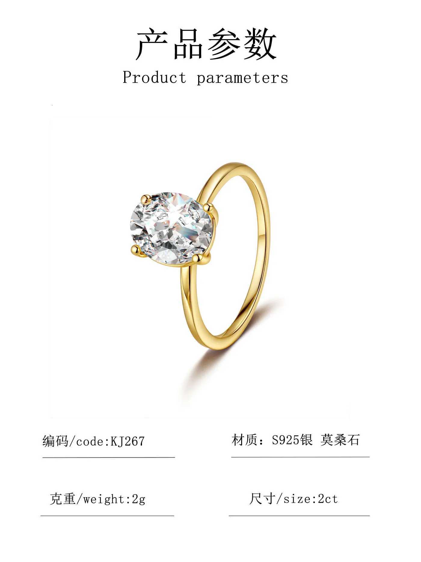 Luxury Cl Oval 24K AU999 Gold Womens Ring 1CT Moissanite Full HighEnd Flattering Elegance EyeCatching W251017