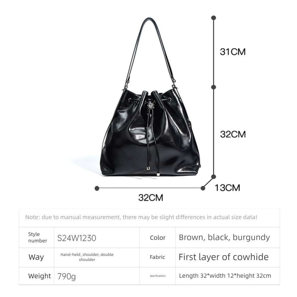Women S Niche Cowhide Large Capacity Tote Genuine Leather Versatile Handbag New Fashion Shoulder Bag High Quality