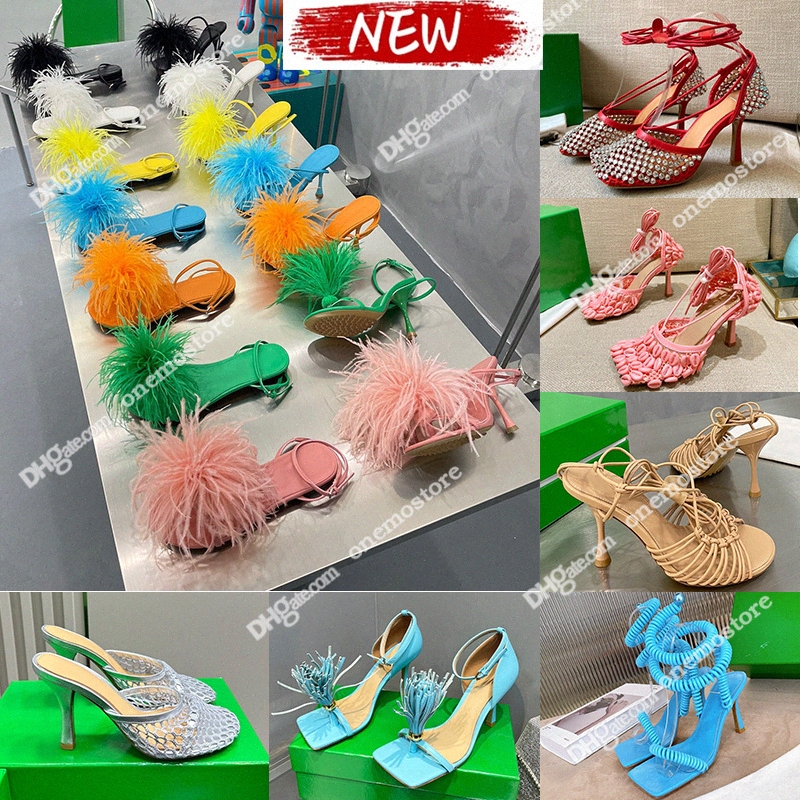 New Designer Womens Dress Shoes High Heels Minimalist Fashion Mesh Hand Embedded Austrian Crystal Craftsmanship Italian Genuine LeatherMh88#