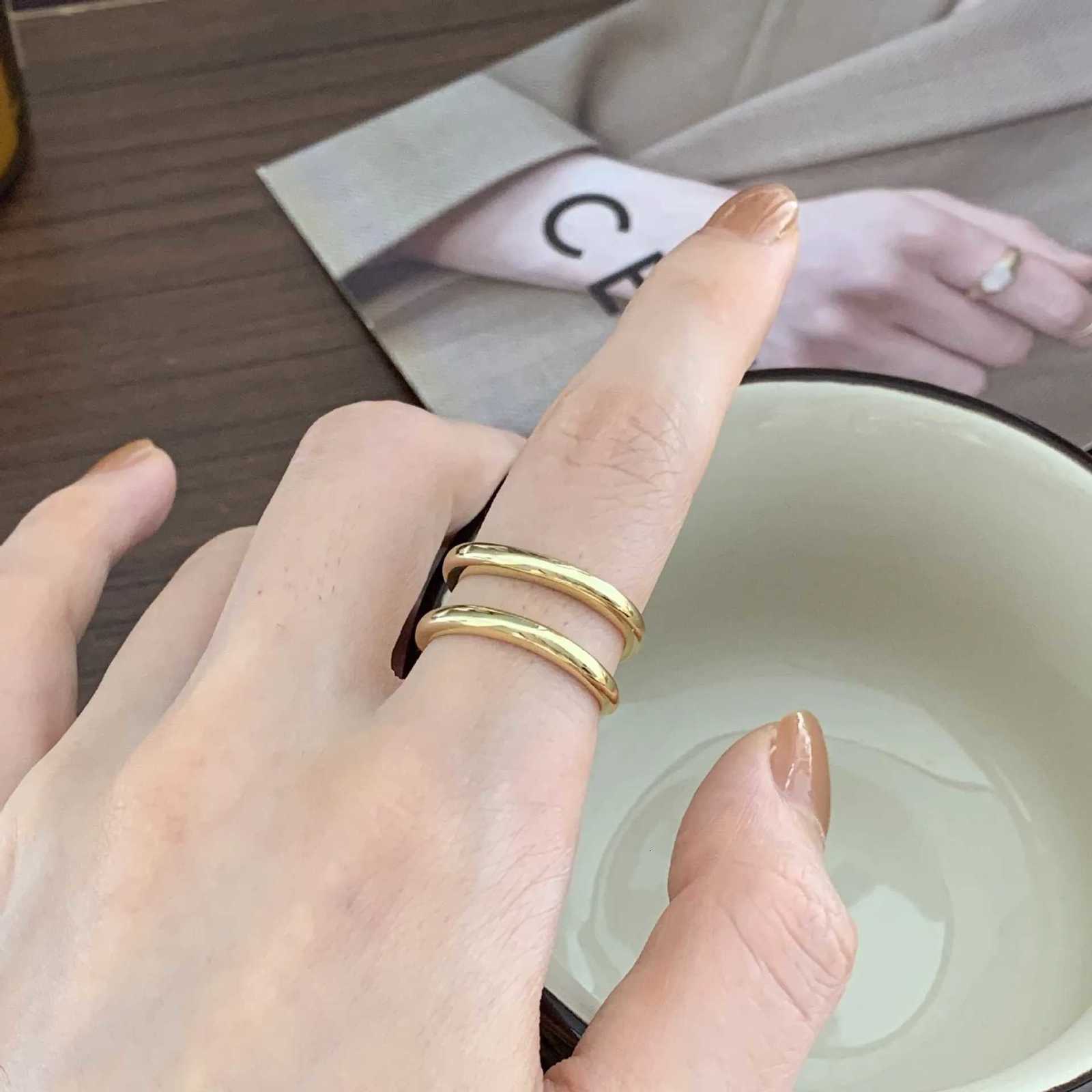 925 Sterling Silver Bilayer Smooth Surface Rings For Women Luxury Jewelry Money 925 CheAP Things W251017