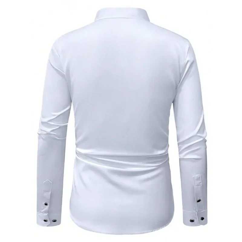 Bolubao Men White Shirt Fashion Brand New Patchwork Long Sleeve Casual Elastic Smart Casual Male Business Shirt J251017