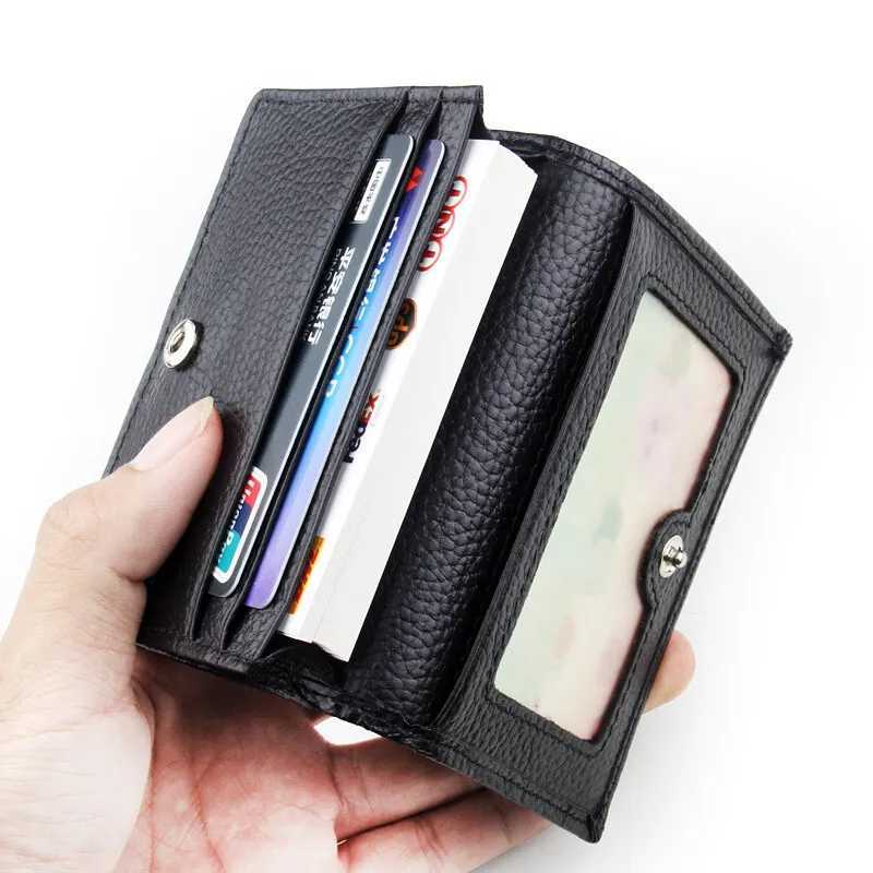 NEW 2025 Genuine Leather Wallet Ultrathin Fold Unisex Purse Credit Card ID VIP Bank Slim Bag Simple Business Card HoldersW251017