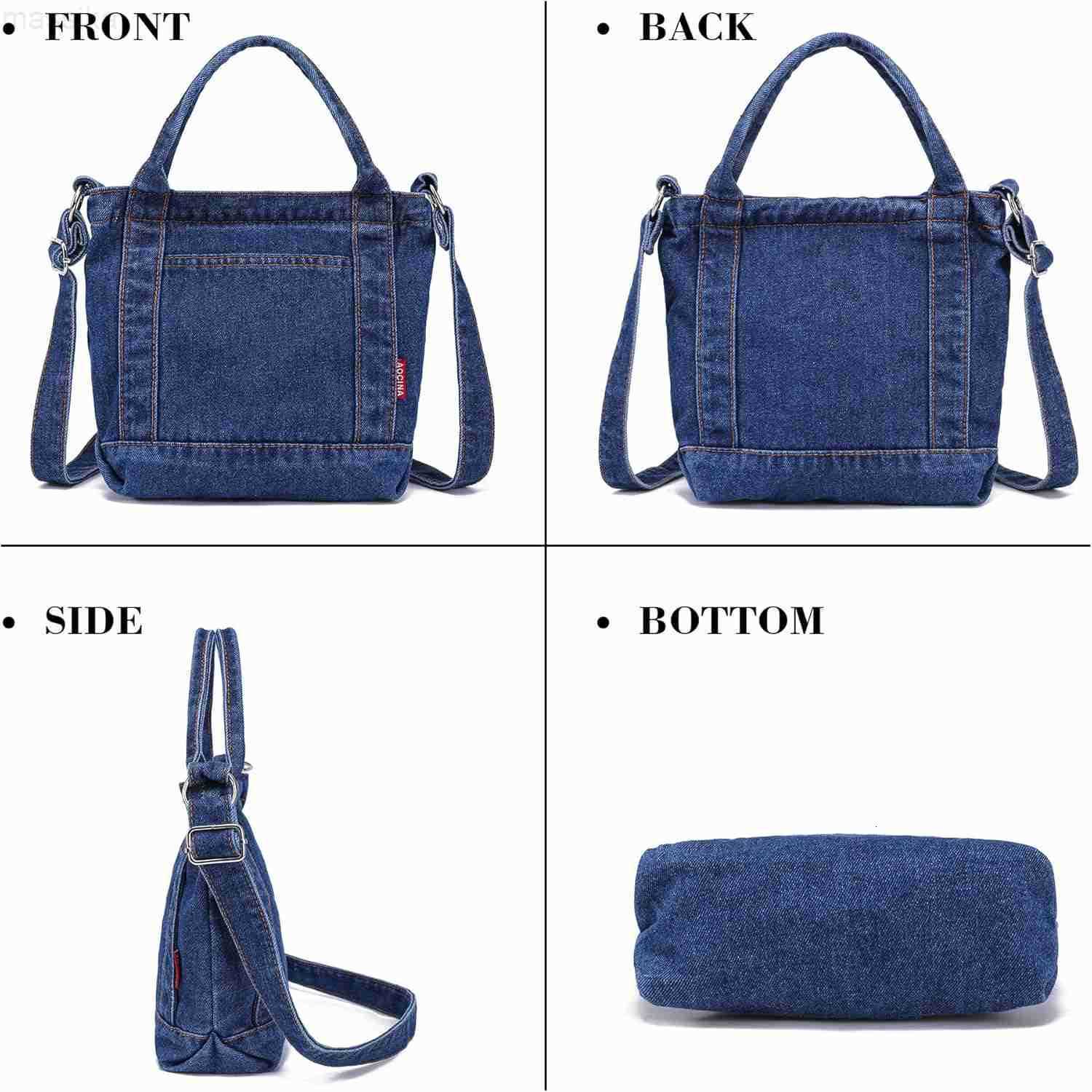 Denim Purse Jean Tote Bag for Women Crossbody Shoulder Weekend Bags Denim Purses and Handbags for Women M251017