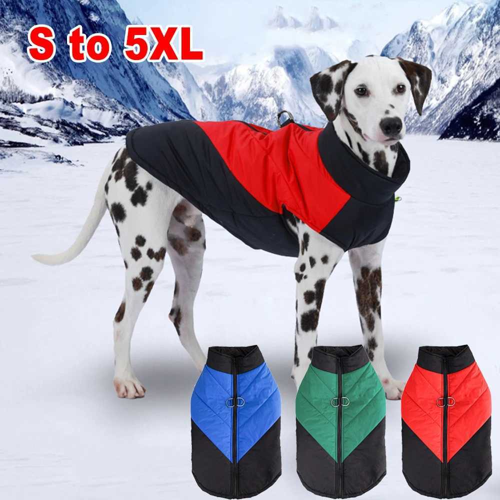 Pet Dog Jacket For Small Large Dogs Cats Winter Warm Puppy Waterproof Elastic Clothing with Dring Labrador French Bulldog CoatW251017