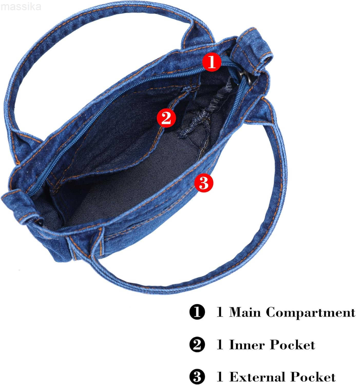 Denim Purse Jean Tote Bag for Women Crossbody Shoulder Weekend Bags Denim Purses and Handbags for Women M251017