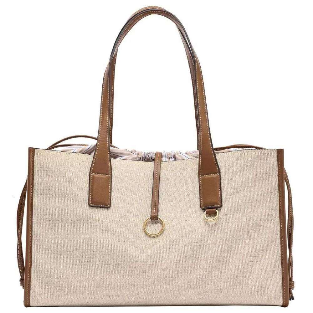 Leisure Large Capacity Canvas Handbags For Women New Commuter Versatile Single Shoulder Underarm Bags Retro Contrast Tote Bag