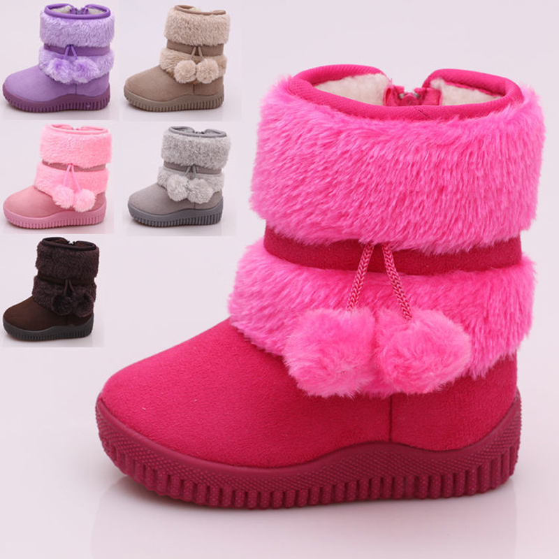 Design Girl Boots Shoes Kids Toddler Winter Snow Boots Kidszworld Child Children Girls Winter Plush Warm Boots Size 21 - 35 C01100