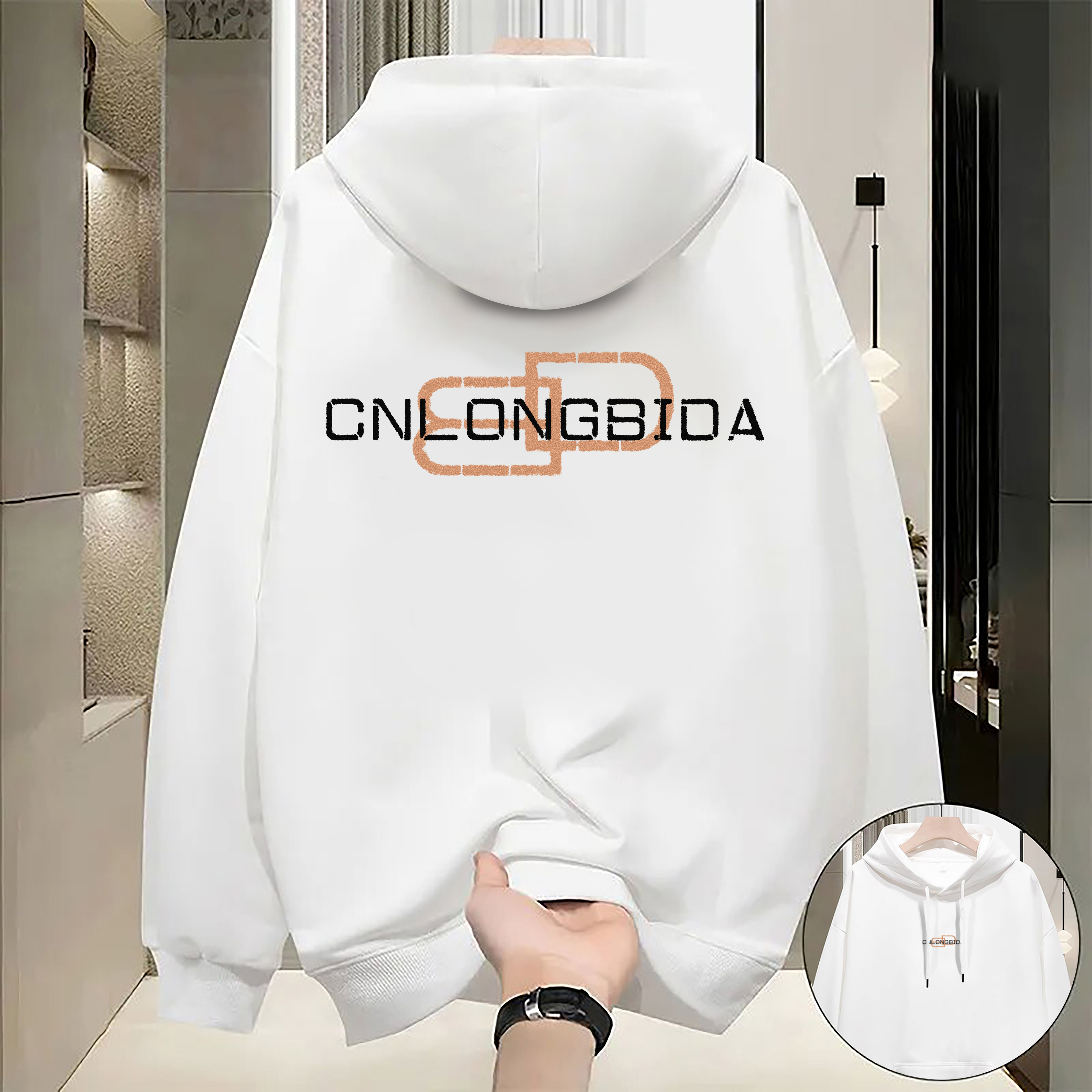 The men's winter hollow pullover is printed with the new sweatshirt pattern Graphic Street wear