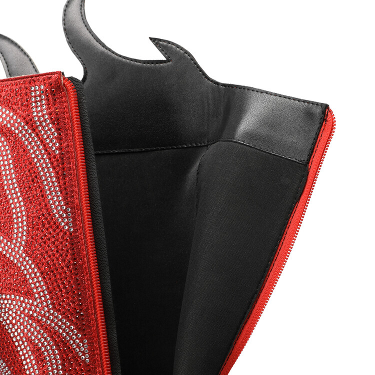 Embroidered Flame Rhinestone Combat Boots Small Square Toe Chunky Heel 8cm High Shaft Runway Chelsea Boots Women