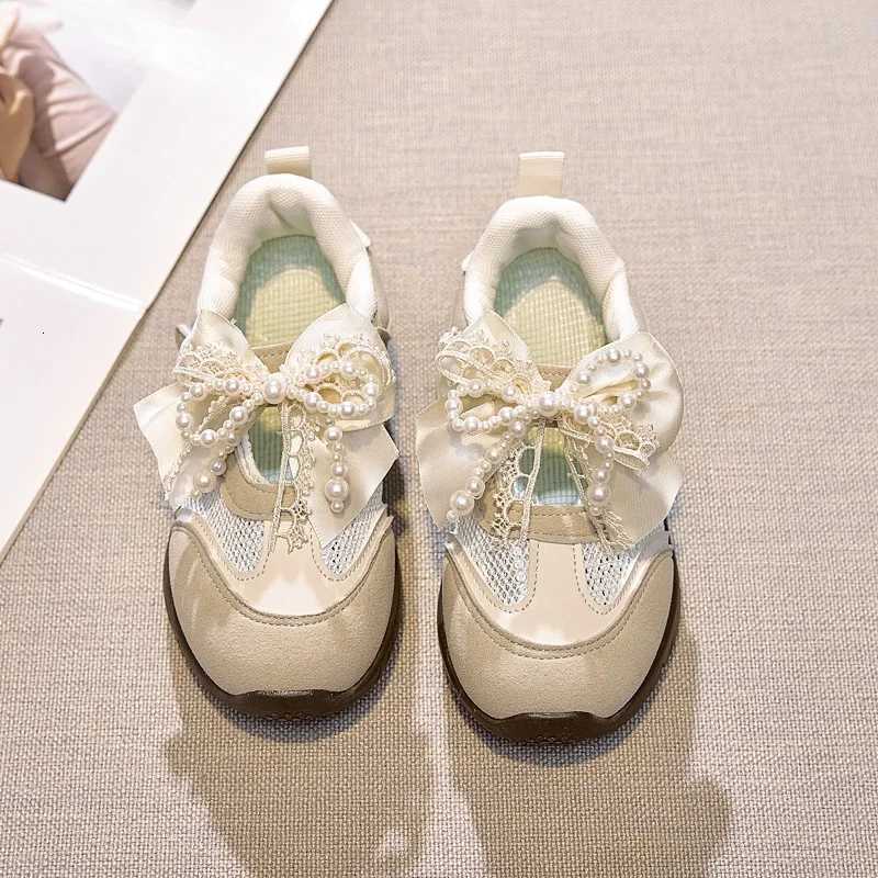 Girls Princess Shoes Big Bows Beading Children Sneakers Casual Mesh Breathable 2025 Brand New Kids Sports Shoes Hookloop SweetT251017
