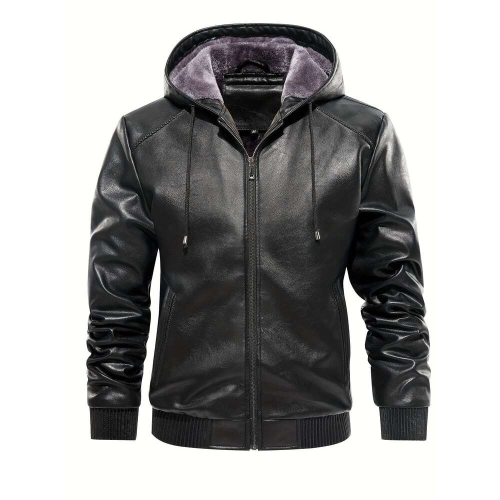 Vintage Jacket Men's Vintage-Style Breathable, Tear-Resistant, Hooded Zip-Up With Polyester Lining Casual Outdoor Wear Winter Multi-Pocket Design