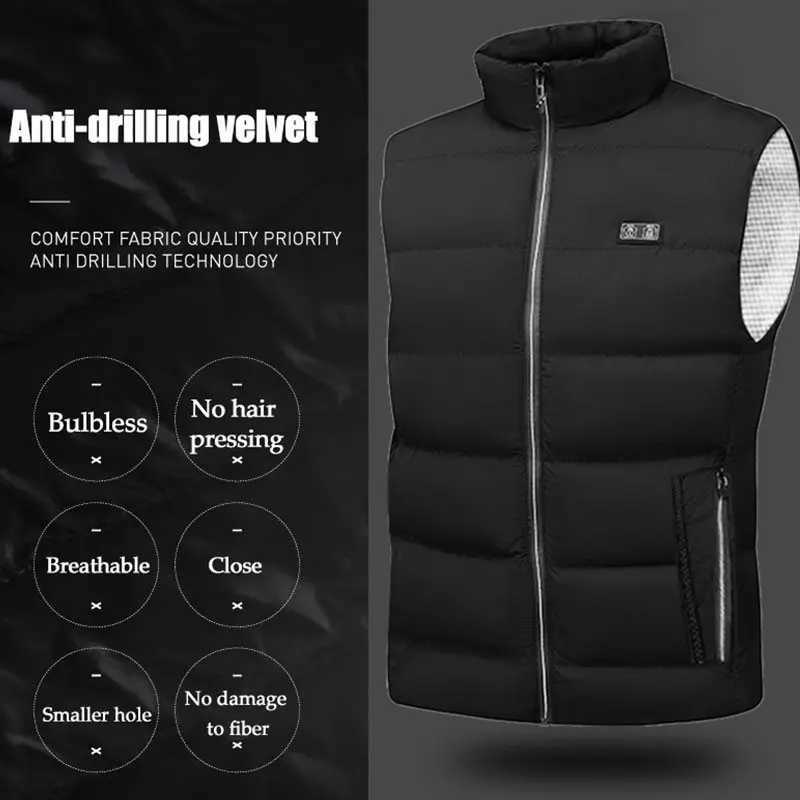 9 Areas Heated Vest Jacket USB Women Winter Heated Coat Men Hunting Hiking Warm Hunting Jacket Not Included In The Power Bank H251017