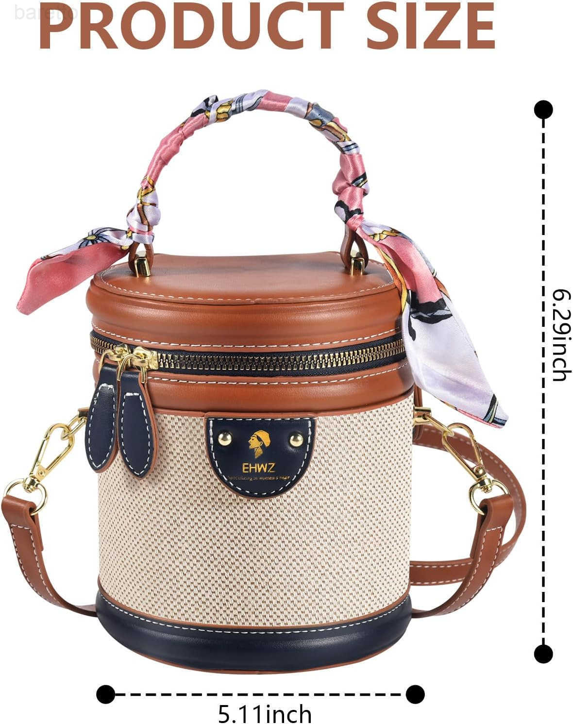 2025 Bucket Bag for WomenRetro Crossbody Bags for Women Female PU Leather Color Contrast Cylinder Z251017
