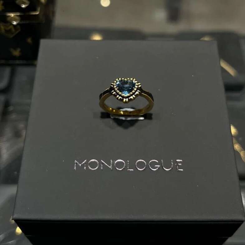 New Ocean Heart Food High-End Versatile Black Gold Ring