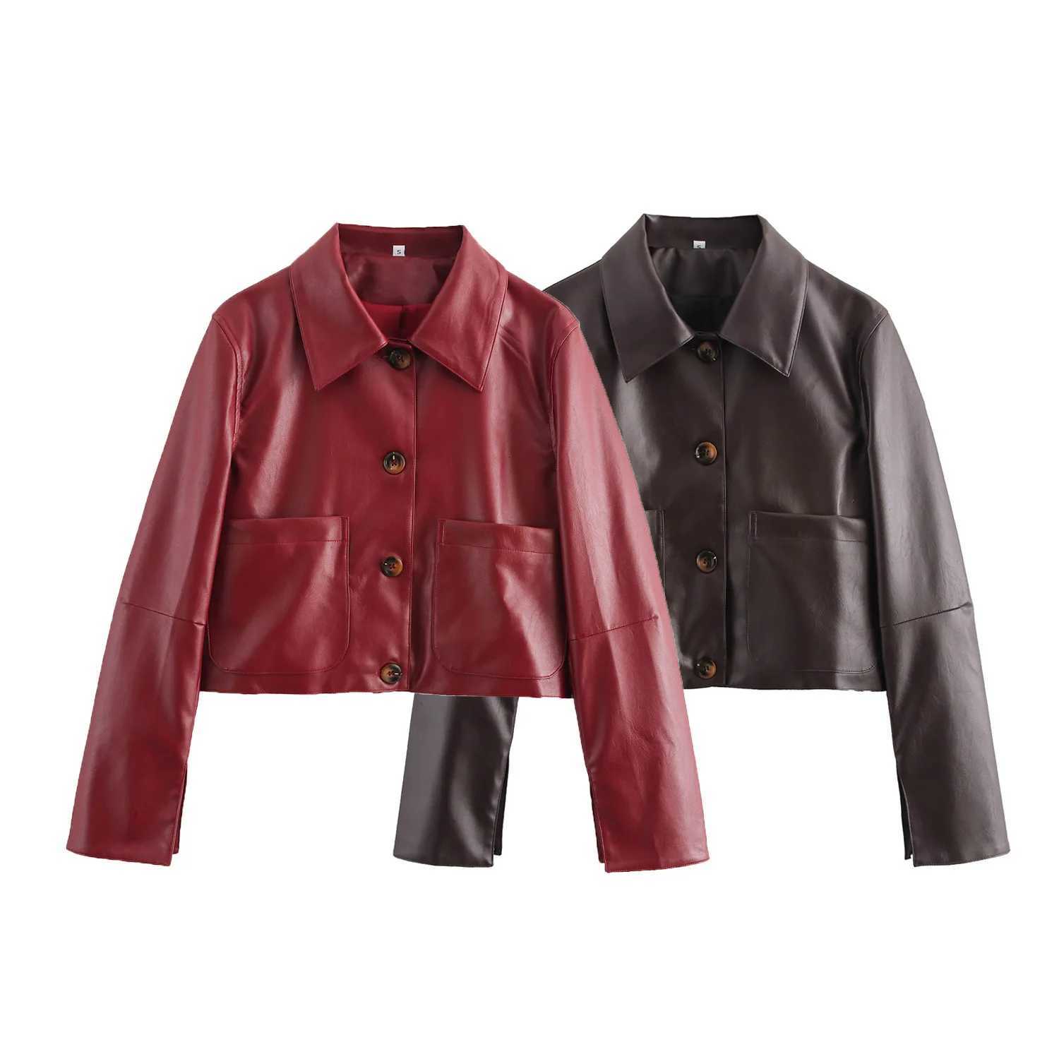 SpringSummer New Womens Leather Jacket Loose Commuter Short PU Leather JacketT251017