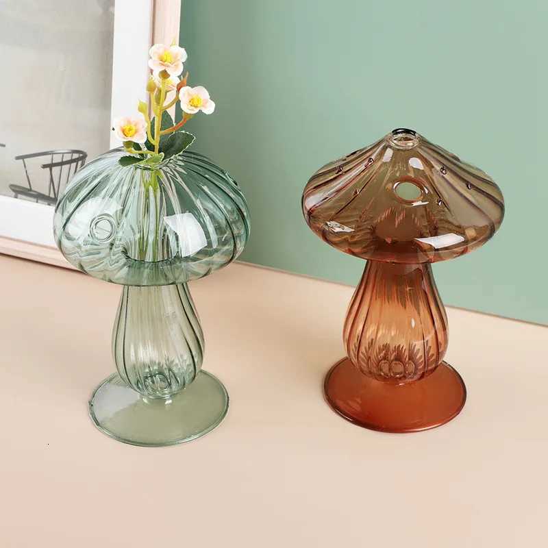 Mini Mushroom Glass Vase Hydroponic Aromatherapy Bottle Hydroponic Flower Plant Decoration Home Nordic Vase Table Creative Vase C251017