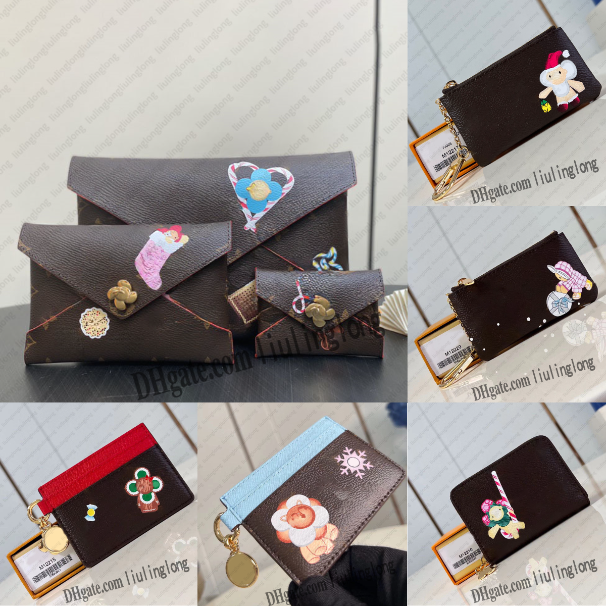 designer ski zippy wallet high quality capsule womens fashion short zipper wallets coin purse card case holder snow show designer purse christmas season