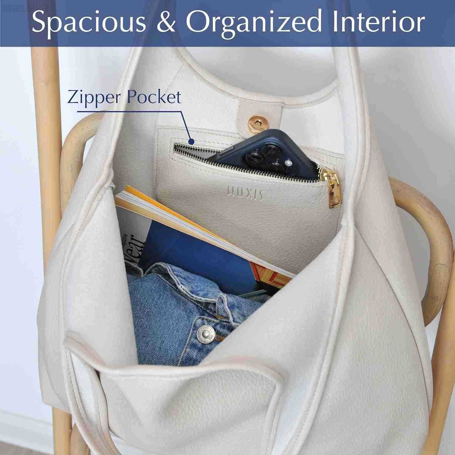 Womens Hobo Bag Soft Vegan Leather Tote Oversized Slouchy Handbag for ShoppingWeekenderWork M251017